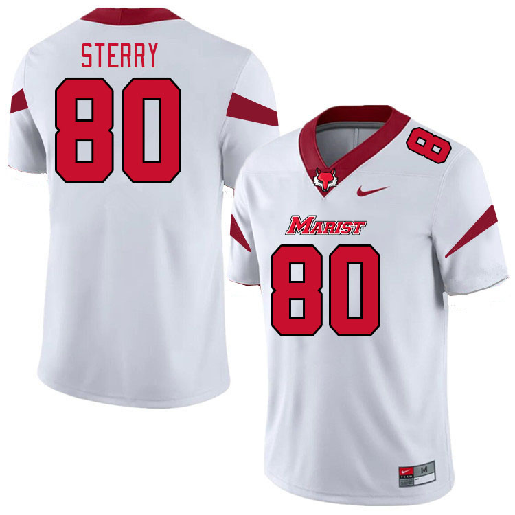 Men-Youth #80 Trevor Sterry Marist Red Foxes 2023 College Football Jerseys Stitched-White
